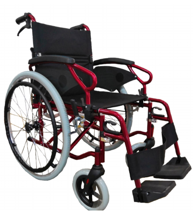 Neptune Self-Propelled Wheelchair 18x16 in Red Central Coast - Mobility Joy
